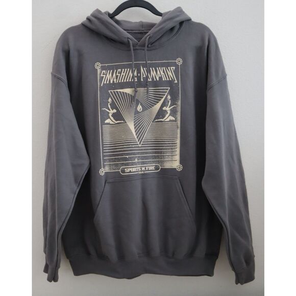 Smashing Pumpkins Men's Sz L Charcoal Gray Spirits On Fire Tour Hoodie Pullover - Picture 1 of 6